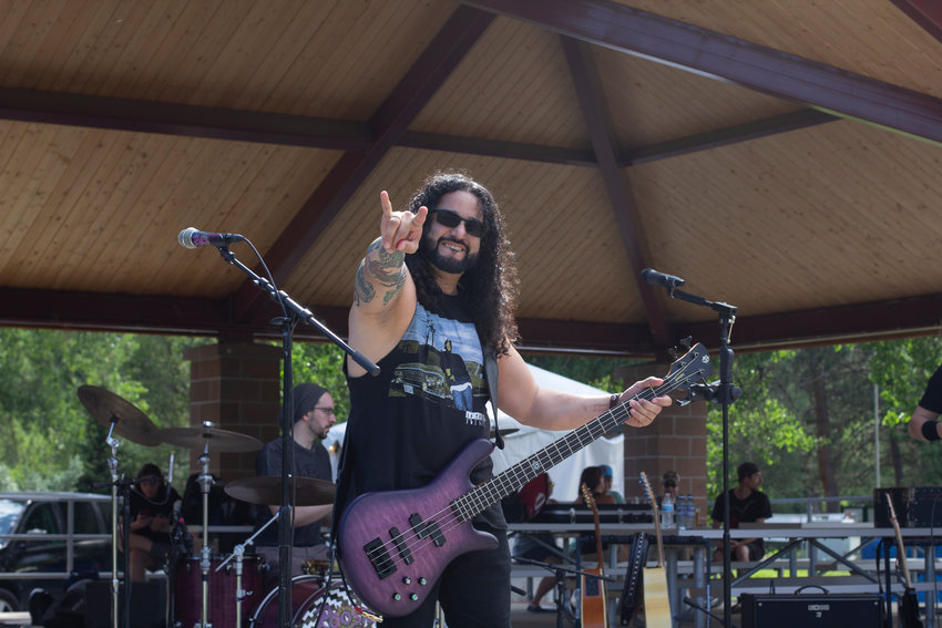 The bass player for Alice in Chains tribute band Rooster was ready to rock in Anderson Park.